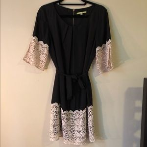 Gianna Bini black dress with ivory lace